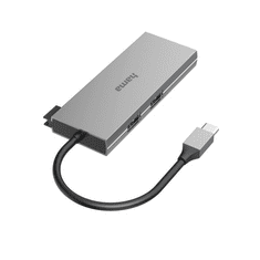 Hama 6 port USB-C 2xUSB-A +USB-C +HDMI +SD +microSD Multiport hub/kártyaolvasó ezüst (00200110) (h00200110)