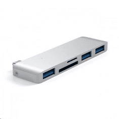 Satechi Aluminium TYPE-C USB COMBO Hub (3x USB 3.0,MicroSD) ezüst (ST-TCUHS) (ST-TCUHS)