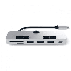 Satechi Aluminum TYPE-C CLAMP PRO HUB (3x USB 3.0,MicroSD) ezüst (ST-TCIMHS) (ST-TCIMHS)