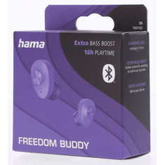 Hama Bluetooth fejhallgató Freedom Buddy, fülhallgató, töltőtáska, lila