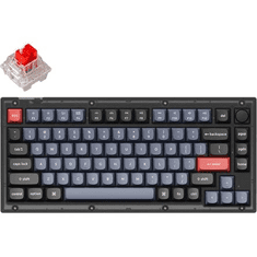 Keychron V1 RGB Frosted Black Knob angol Hot-swap K Pro Red mechanikus billentyűzet (V1-C1-UK) (V1-C1-UK)