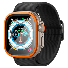 Spigen Apple Watch Ultra (49 mm), Kijelzővédő fólia, ütésálló fólia (az íves részre is!), Tempered Glass (edzett üveg), Glastr Slim Pro, narancssárga (136731)