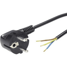 LAPP Hálózati kábel földelt csatlakozódugóval H05VV 3x1 mm2, fekete, 3 m, 70261141 (70261141)