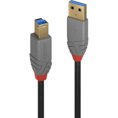 Lindy USB 3.0 Csatlakozókábel [1x USB 3.0 dugó, A típus - 1x USB 3.0 dugó, B típus] 1.00 m Fekete (36741)