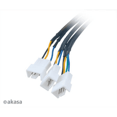 Akasa FLEXA FP3S SATA -> 3x 4pin PWM ventilátor kábel 30cm (AK-CBFA06-30) (AK-CBFA06-30)