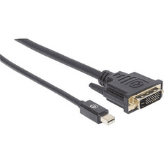 Manhattan Mini DisplayPort / DVI Csatlakozókábel [1x Mini DisplayPort dugó - 1x DVI dugó, 24+1 pólusú] 1.80 m Fekete (152150)