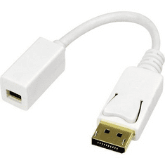 LogiLink DisplayPort átalakító adapter, 1x DisplayPort dugó - 1x mini DisplayPort aljzat, aranyozott, fehér, (CV0040)