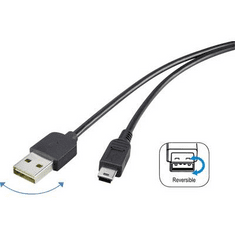 Renkforce USB 2.0 A/Mini-B csatlakozókábel 1,8 m, megfordítható dugóval (RF-4096107)