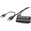 Merevlemez átalakító, 1x USB 2.0 dugó A - 1x SATA kombi dugó, 7+15 pólus, 0,3 m, fekete, (RF-4472913)
