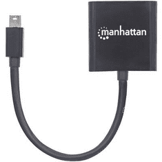 Manhattan Mini DisplayPort Átalakító [1x Mini DisplayPort dugó - 1x DVI alj, 24+5 pólusú] Fekete Árnyékolt, UL minősített (322485)