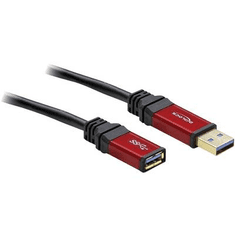 DELOCK USB kábel 1 x USB 3.0 dugó A- 1 x USB 3.0 aljzat A, 3 m, piros, fekete, aranyozott (105905)