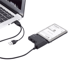 Renkforce Merevlemez átalakító, 1x USB 2.0 dugó A - 1x SATA kombi dugó, 7+15 pólus, 0,3 m, fekete, (RF-4472913)