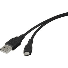 Renkforce USB 2.0 csatlakozókábel, 1x USB 2.0 dugó A - 1x USB 2.0 dugó mikro B, 1 m, fekete, aranyozott, (RF-4316220)
