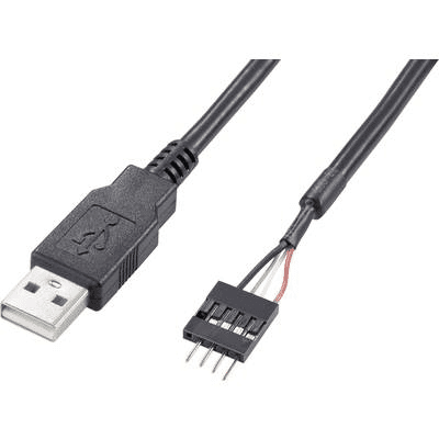 Akasa USB kábel átalakító belsőről külsőre, 4 pólusú, 40 cm, EXUSBIE-40 (EXUSBIE-40)