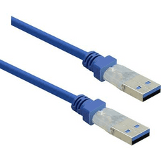 Renkforce USB 3.0 csatlakozókábel, 1x USB 3.0 dugó A - 1x USB 3.0 dugó A, 2 m, kék, aranyozott, (RF-4369449)