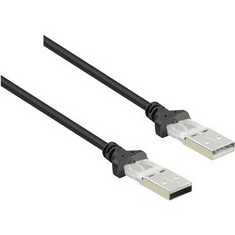 Renkforce USB 2.0 csatlakozókábel, 1x USB 2.0 dugó A - 1x USB 2.0 dugó A, 1,8 m, fekete, aranyozott, (RF-4463037)