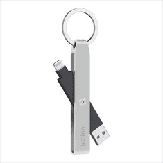 Belkin MIXIT Lightning-USB adat/töltőkábel-kulcstartó ezüst (F8J172btSLV) (F8J172btSLV)