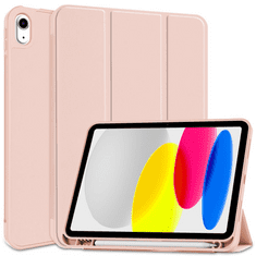 TokShop Apple iPad 10.9 (2022), mappa tok, Apple Pencil tartóval, Smart Case, rózsaszín (136736)