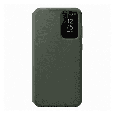SAMSUNG Galaxy S23 Plus SM-S916, Oldalra nyíló tok, hívás mutatóval, kártyatartóval, Smart View Wallet, sötétzöld, gyári (RS136000)