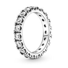 Pandora Csillogó ezüst gyűrű tiszta kristályokkal Eternity 190050C01 (Kerület 50 mm)