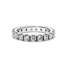 Pandora Csillogó ezüst gyűrű tiszta kristályokkal Eternity 190050C01 (Kerület 50 mm)