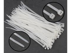 sarcia.eu Poliamid rögzítő szalagok, fehér kábelkötegelők 200x3,6 mm, 25 cm