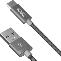 Yenkee USB A 2.0 / USB C szinkronizáló és töltőkábel 2m szürke (YCU 302 GY) (YCU 302 GY)