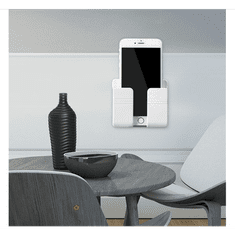 gigapack Telefon tartó állvány (univerzális, műanyag, öntapadó, falra rögzíthető, 9.9 x 8.6 x 2.8cm) FEHÉR (5996591061801)