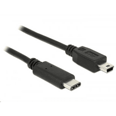 DELOCK 83335 USB Type-C 2.0 > USB 2.0 Mini-B kábel, 0,5 m fekete (83335)
