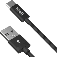 Yenkee USB A 2.0 / USB C szinkronizáló és töltőkábel 1m fekete (YCU 301 BK) (YCU 301 BK)
