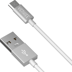Yenkee USB A / B micro szinkronizáló és töltőkábel 1m szürke-fehér (YCU 221 WSR) (YCU 221 WSR)