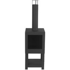 Esschert Design FF410 fekete kültéri kandalló tűzifatárolóval 421283