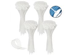 sarcia.eu Poliamid kábelkötegelő, fehér Triticale 250x3,6 mm 400 darab