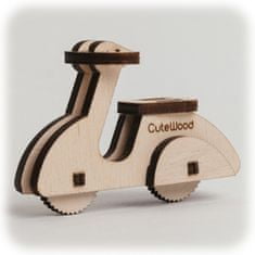 CuteWood fából készült 3D puzzle moped