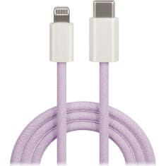 maXlife MXUC-06 nylon kábel USB-C - Lightning 1,0 m 20W lila (OEM0101124)