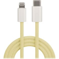 maXlife MXUC-06 nylon kábel USB-C - Lightning 1,0 m 20W sárga (OEM0101123)