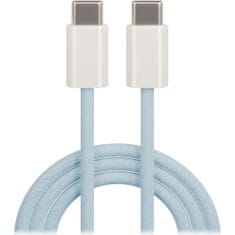 maXlife MXUC-06 nylon kábel USB-C - USB-C 1,0 m 20W kék (OEM0101126)