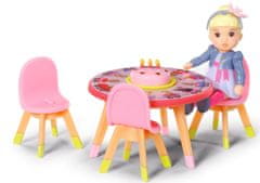 BABY born Minis készlet születésnapi asztallal, székekkel és babával