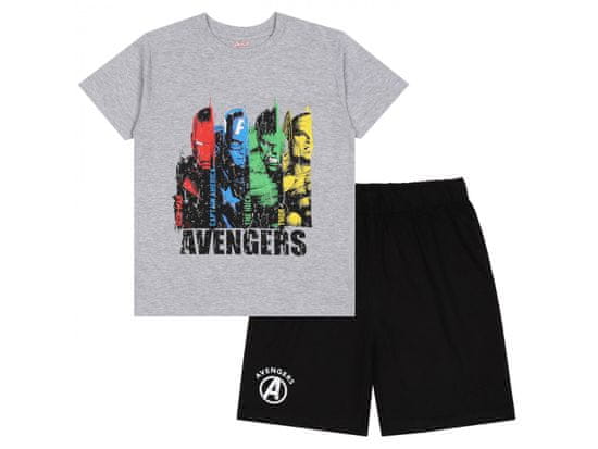sarcia.eu Avengers Marvel Szürke-fekete rövid ujjú fiú pizsama, nyári pizsama