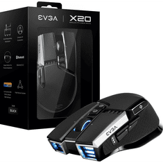 EVGA Mouse X20 Wireless Gaming egér - RGB - Fekete (903-T1-20BK-K3)