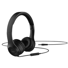 Hoco Vezetékes sztereó fejhallgató, 3.5 mm, funkció gomb, mikrofon, összecsukható, teleszkópos fejpánt, W21 Graceful Charm, fekete (130881)