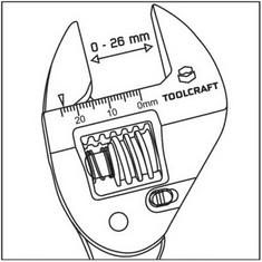 Toolcraft 1550664 Állítható villáskulcs 1 db 26 mm (1550664)