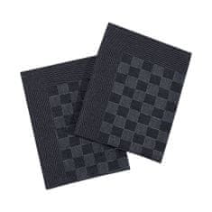 shumee 10 db fekete-szürke pamut konyhai törölköző 50 x 70 cm