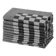 shumee 10 db fekete-fehér pamut konyhai törölköző 50 x 70 cm