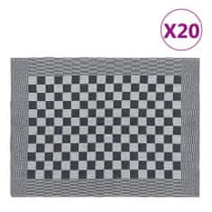 shumee 20 db fekete-fehér pamut konyhai törölköző 50 x 70 cm