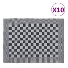shumee 10 db fekete-fehér pamut konyhai törölköző 50 x 70 cm