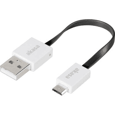 Akasa USB adatkábel, töltőkábel, USB mikro 2.0 fekete, 15cm lapos kivitel, (AK-CBUB16-15BK)