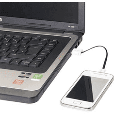 Akasa USB adatkábel, töltőkábel, USB mikro 2.0 fekete, 15cm lapos kivitel, (AK-CBUB16-15BK)
