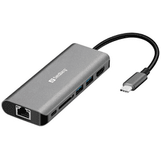 Sandberg USB-C tartozék, USB-C Dock HDMI+LAN+SD+USB100W (136-18)