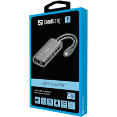 Sandberg USB-C tartozék, USB-C Dock HDMI+LAN+SD+USB100W (136-18)